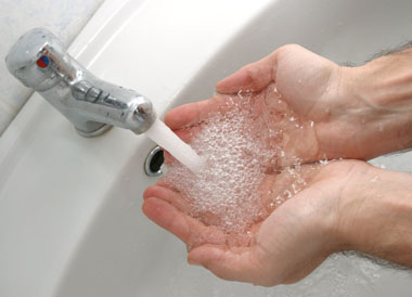 washing hands